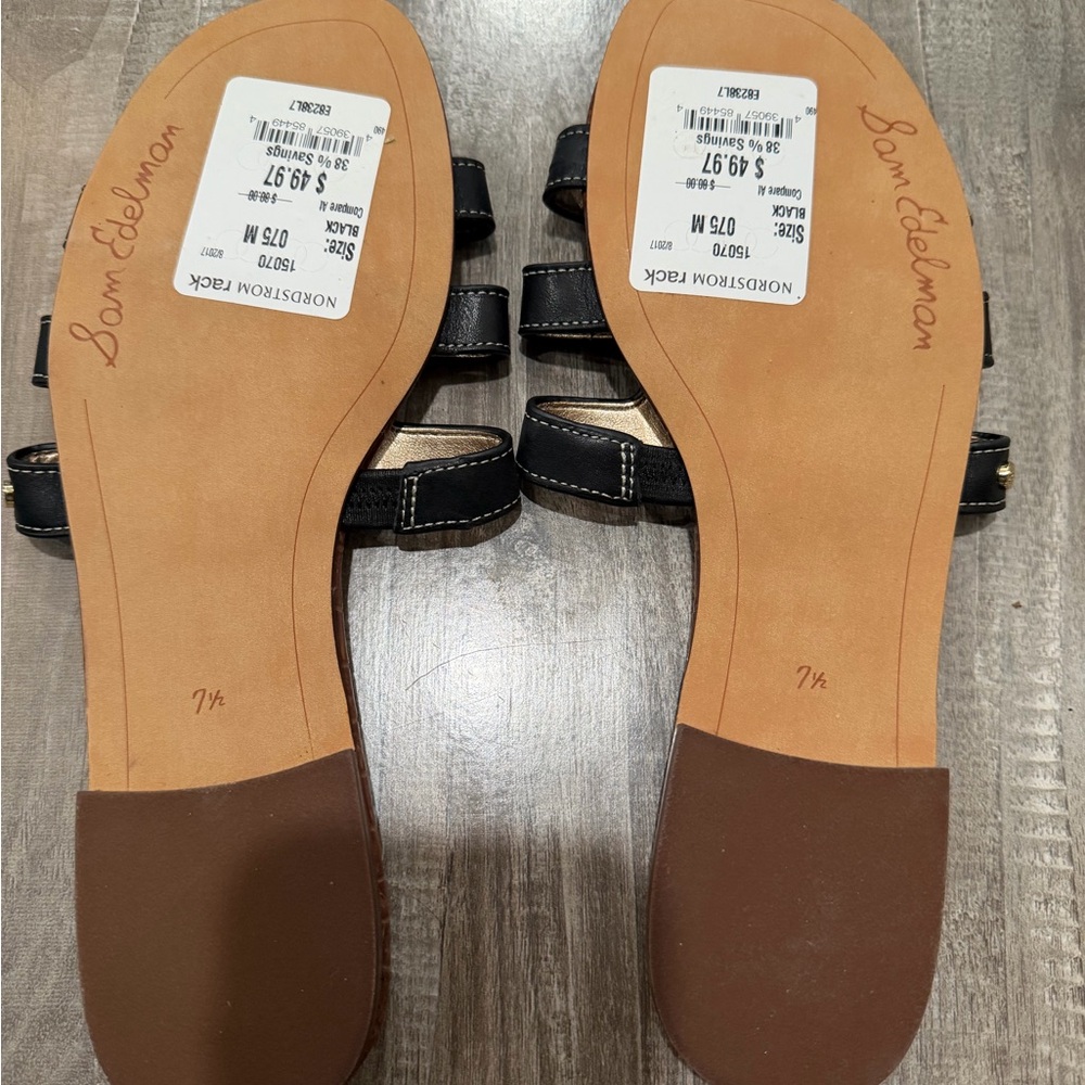 Sam Edelman Black and Brown Slide Sandals - Picture 3 of 4